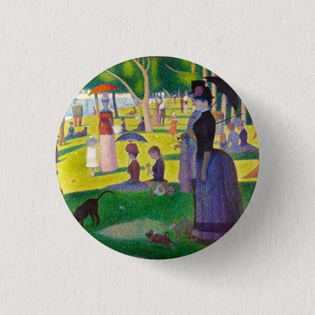 Seurat La Grande Jatte Button Knapp (Framsida)