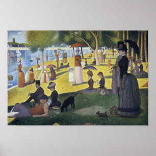 Seurat Söndag Aftermidmålning Vintage affisch