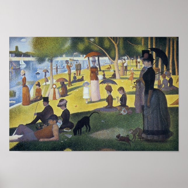 Seurat Söndag Aftermidmålning Vintage affisch (Framsidan)
