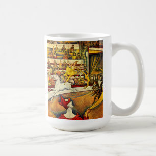 seuratmålning - cirkusen kaffemugg