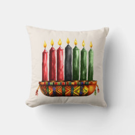 Seven Candles Kwanzaa Dekorativ kudde