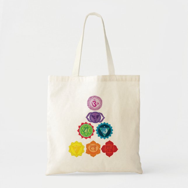 Seven Chakra Budget Tote Tygkasse (Framsidan)