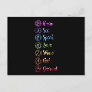 Seven Chakra Om Yoga Vykort