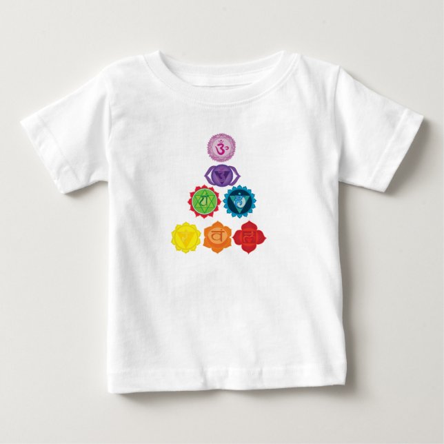 Seven Chakra Yoga Kids Småbarn Pullover Hoodie Tee (Framsida)