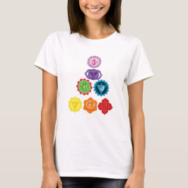 Seven Chakra Yoga Mamma Moderskap T-Shirt, White Tröja