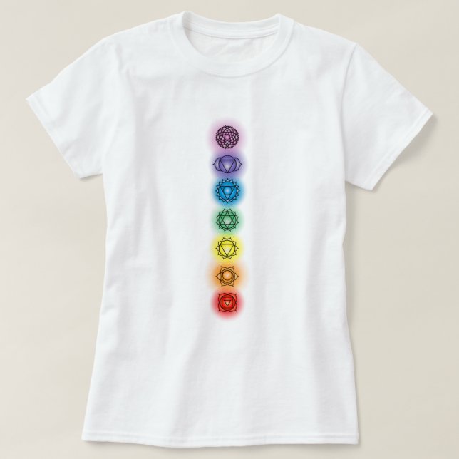 Seven Chakras Dam Basic Tee Shirt (Design framsida)