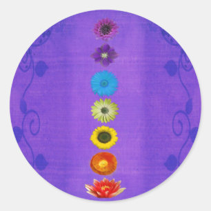 Seven Chakras Gift - Lila Runt Klistermärke