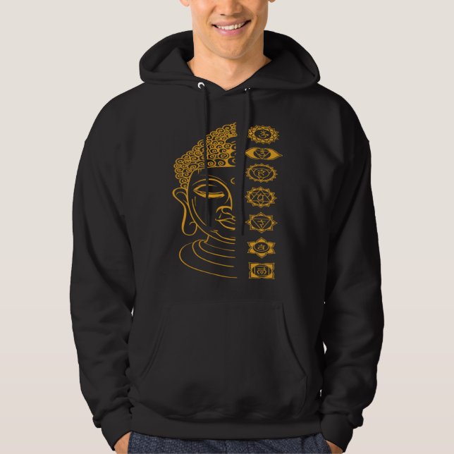 Seven Chakras Holy Buddha Hoodie (Framsida)