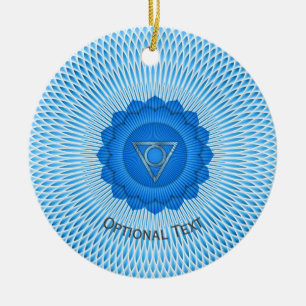 Seven Chakras Throat Chakra Yoga Design Julgransprydnad Keramik