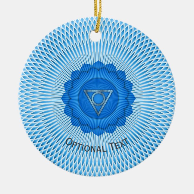 Seven Chakras Throat Chakra Yoga Design Julgransprydnad Keramik (Framsidan)