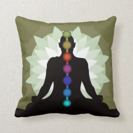 Seven Chakras Yoga Pose Design Dekorativ kudde