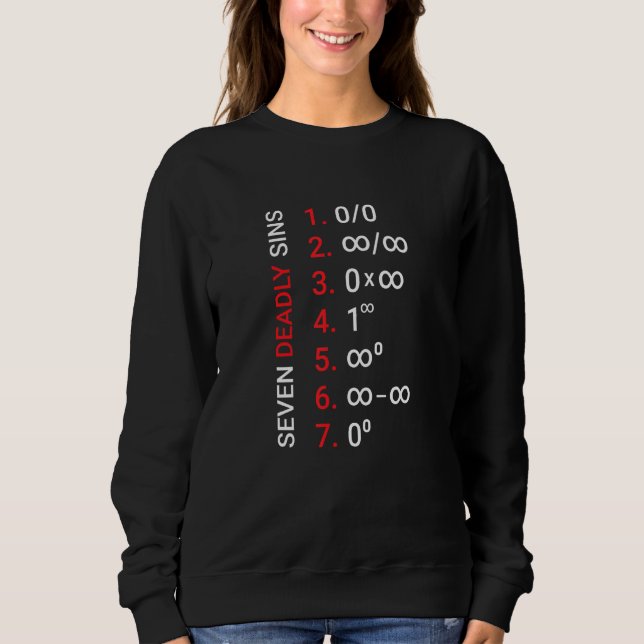 Seven Deadly Math Sins     Math T Shirt (Framsida)