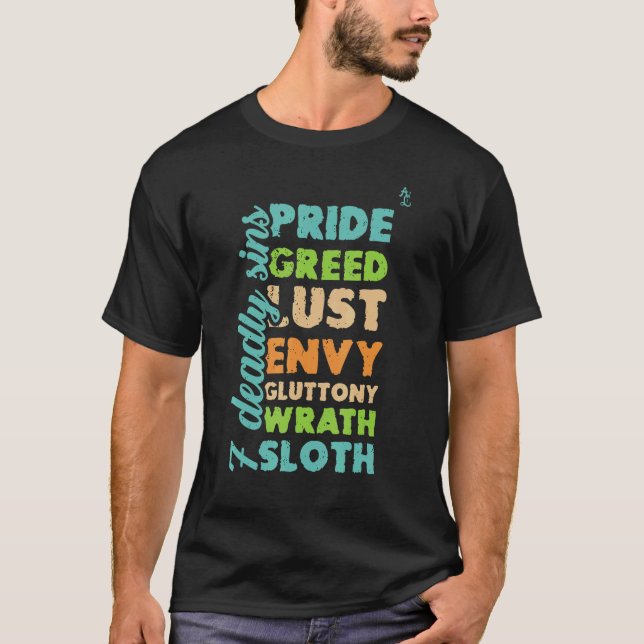 Seven Deadly Sins Avslappnad Christian T Shirt (Framsida)