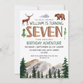Seven Explorer Boy Birthday  Inbjudningar