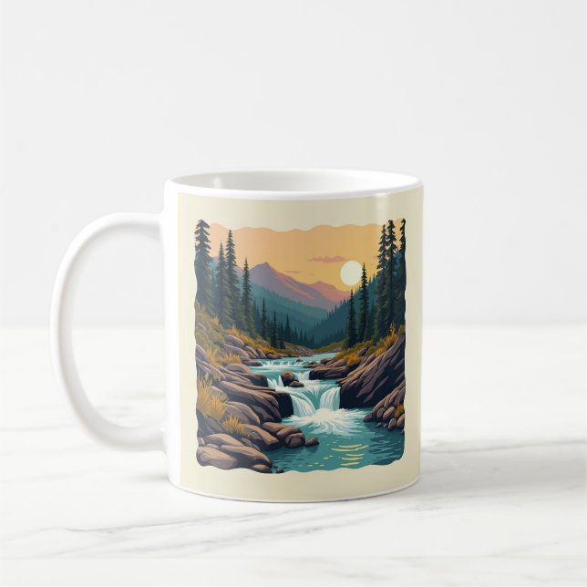 Seven Falls Colorado Retro Kaffemugg (Vänster)