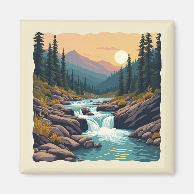 Seven Falls Colorado Retro Magnet (Framsidan)