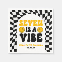 Seven Is A Vibe Retro Sjunde 7-års Födelsedagsfest