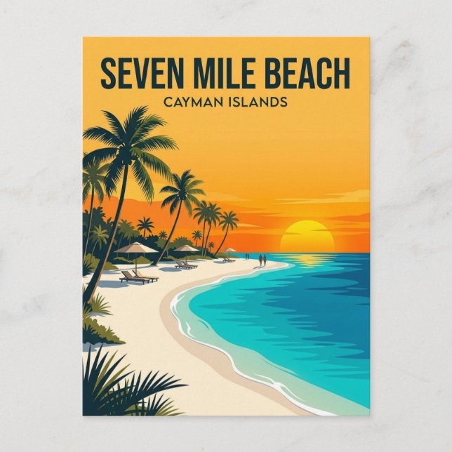 Seven Mile Beach Caymanöarna Vykort (Framsida)
