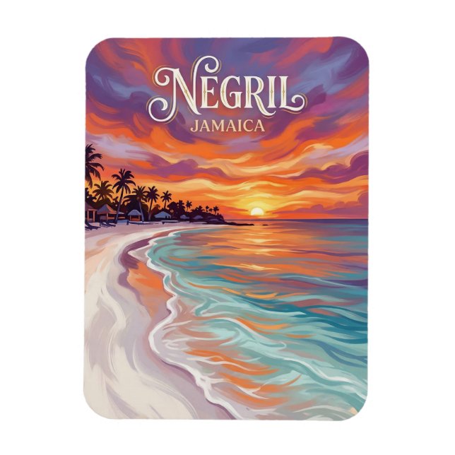 Seven Mile Beach Jamaica Magnet (Vertikal)