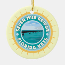 Seven Mile Bridge Florida Nycklar Julgransprydnad Keramik