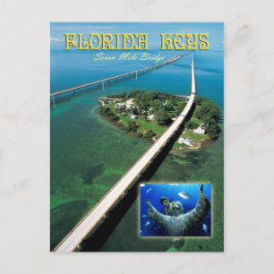 Seven Mile Bridge & Pigeon Nyckel, Florida Nycklar Vykort