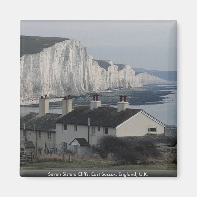 Seven Sisters Cliffs, Öster Sussex, England, Fören Magnet (Framsidan)
