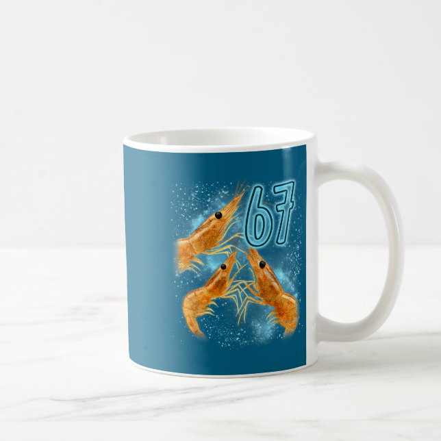 Seven Six Sarcastic Lover Shrimp 67 Seafood Meme Kaffemugg (Höger)