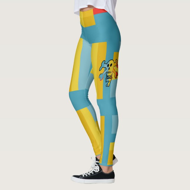 SEVEN SKULL BY MASANSER PIXELAT LEGGINGS (Vänster)