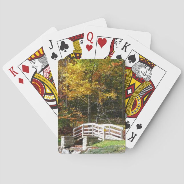 Seven Springs Fall Bridge I Höstlandskap Casinokort (Baksidan)