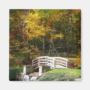 Seven Springs Fall Bridge I Höstlandskap Magnet