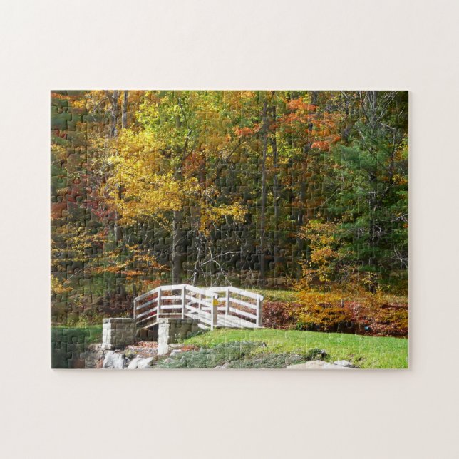 Seven Springs Fall Bridge I Höstlandskap Pussel (Horisontell)