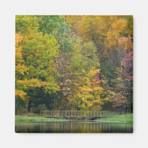 Seven Springs Fall Bridge II Höstlandskap Magnet