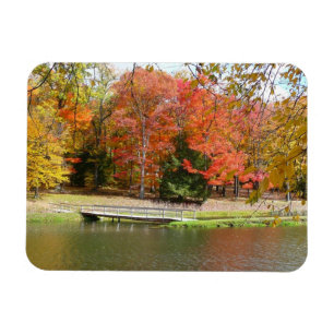 Seven Springs Fall Bridge III Höstlandskap Magnet