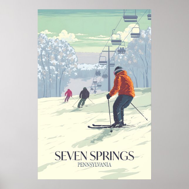 Seven Springs Pennsylvania USA Skidort Resa Poster (Framsidan)