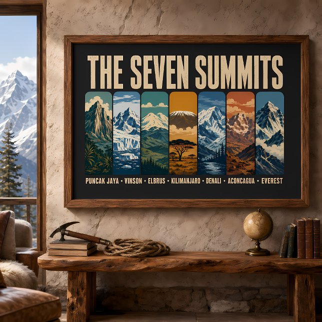 Seven Summits Berglandmärke Illustration Poster (Skapare uppladdad)