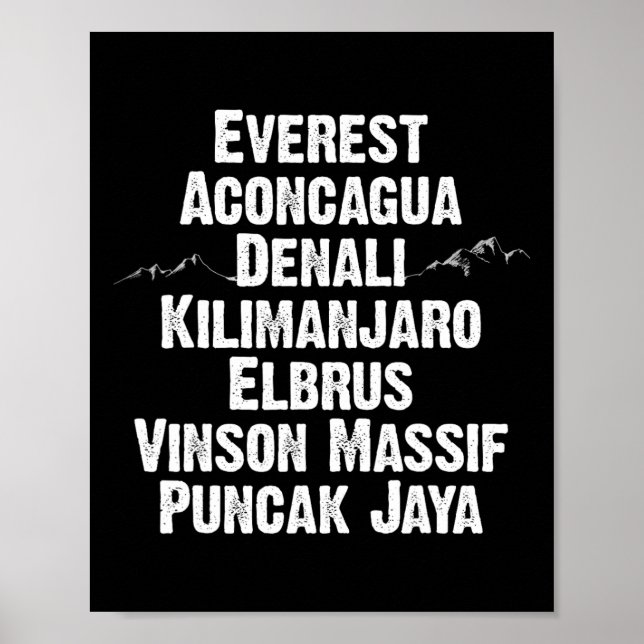 Seven Summits Present Bergstoppar I Världen Cli Poster (Framsidan)