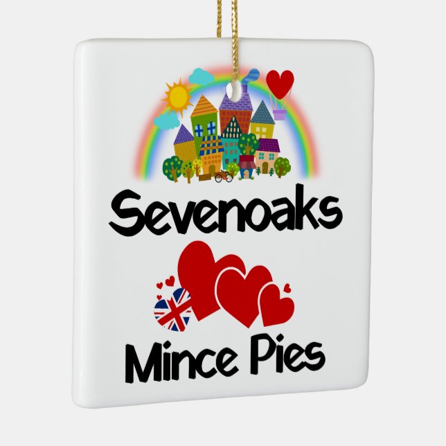 Sevenoaks, Kent UK Kärlek Mince Paj Julgransprydnad Keramik (Höger)