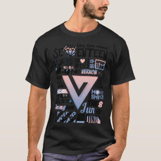 SEVENTEEN Font Collage ver. 2 (Rose Quartz &amp; S T Shirt