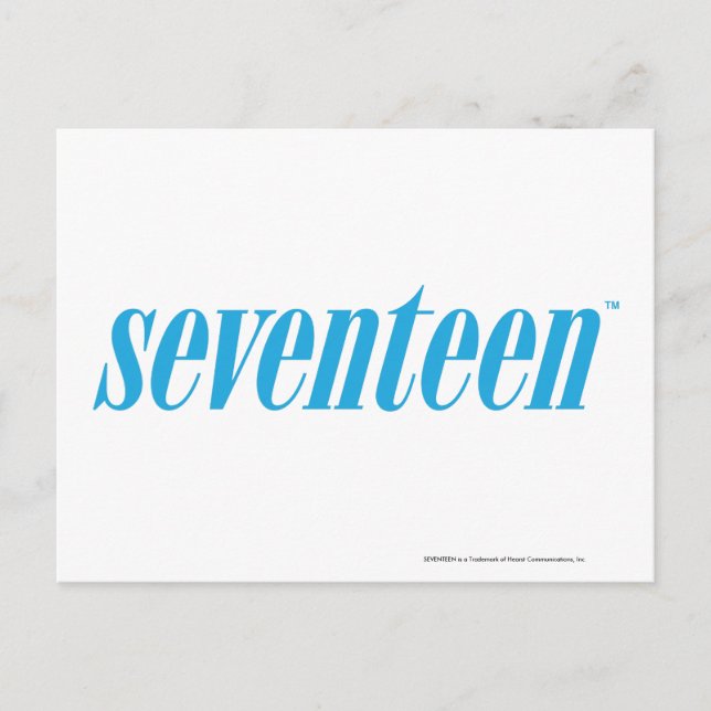 Seventeen Logotyp-Aqua Vykort (Framsida)