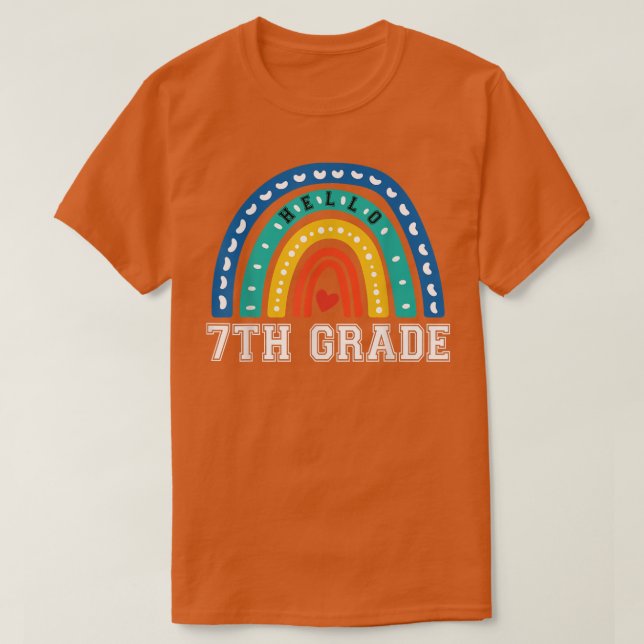 Seventh Grade 7th Rainbow First day Of School Teac T Shirt (Design framsida)