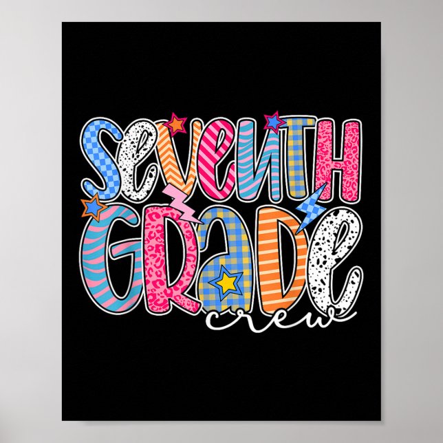 Seventh Grade Crew 7th Grade Back To School Teache Poster (Framsidan)