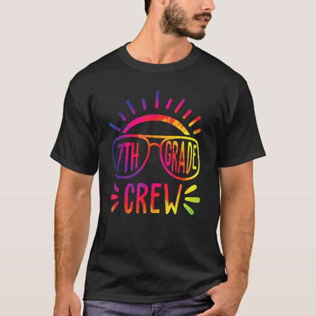 Seventh Grade Crew Tie Dye 7th Grade Back To Schoo T Shirt (Framsida)