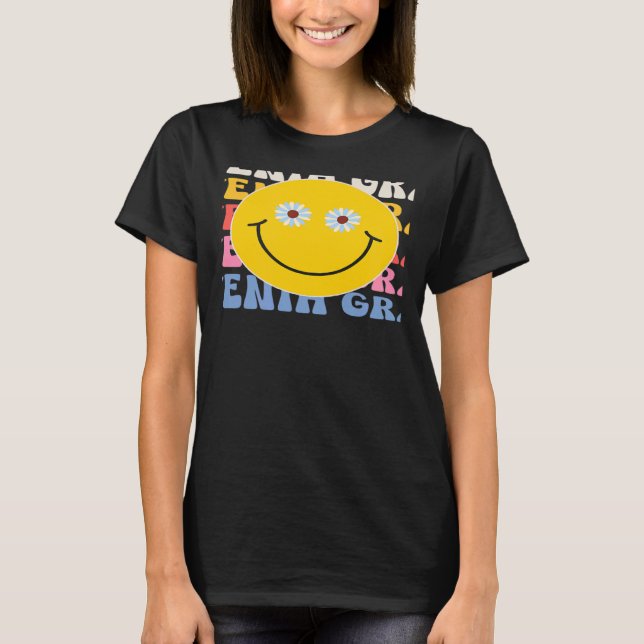 Seventh Grade Smile Groovy Back To School 7th Grad T Shirt (Framsida)