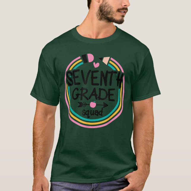 Seventh Grade Squad Back To School Teachers Studen T Shirt (Framsida)