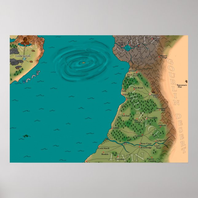 Seventh Night World Map Poster (Framsidan)