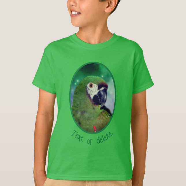 Severe Macaw Parrot Close Up Personalized T Shirt (Framsida)