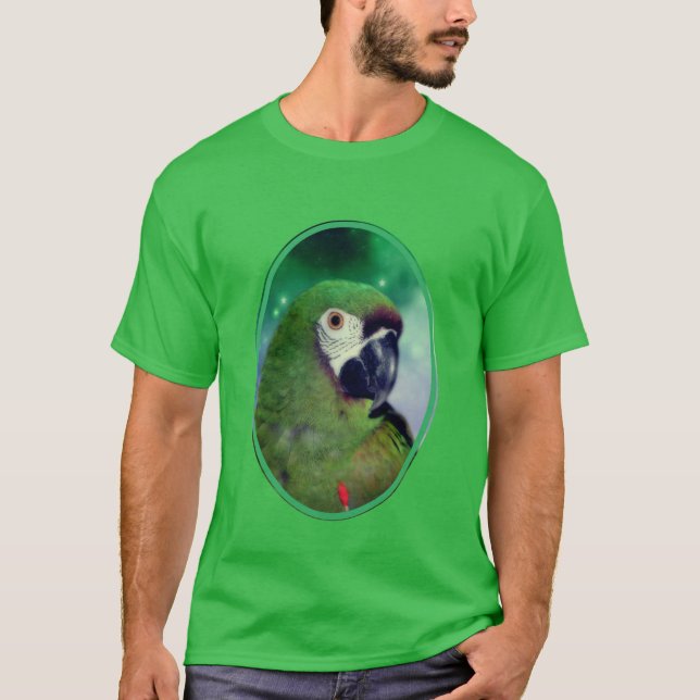 Severe Macaw Parrot stäng upp T Shirt (Framsida)