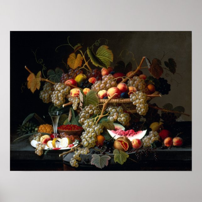 Severin Roesen still Life with Fruit Poster (Framsidan)