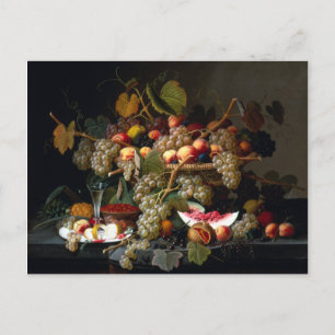 Severin Roesen still Life with Fruit Vykort