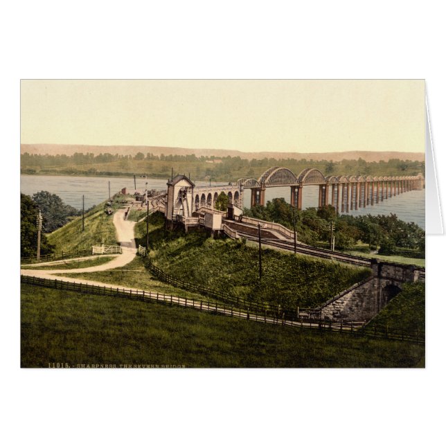 Severn överbryggar, skärpa, Gloucestershire, Hälsningskort (Framsidan Horizontal)